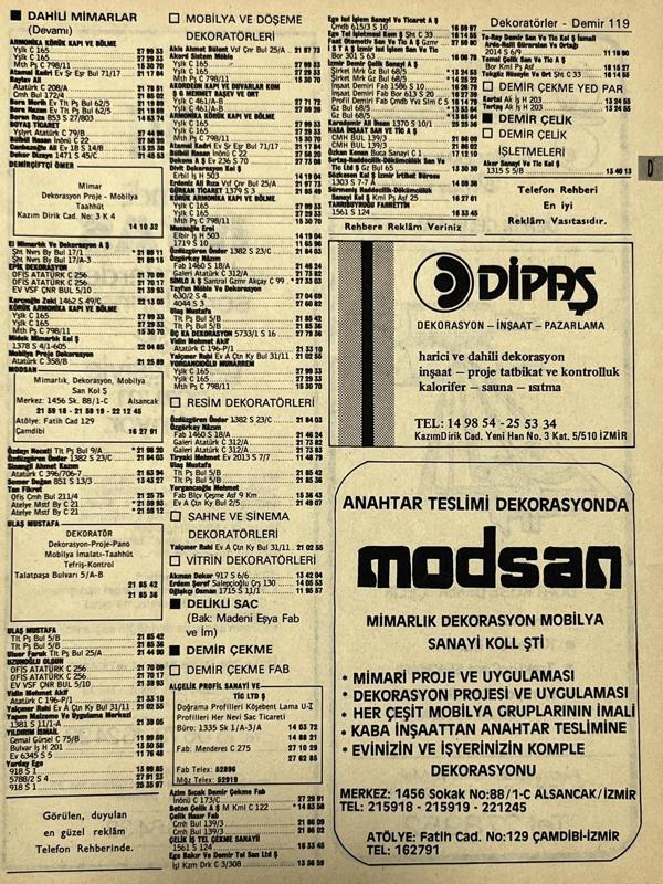 İzmir 1982-1983 Meslek Reklam İlanı Efemera S119 - Image 1