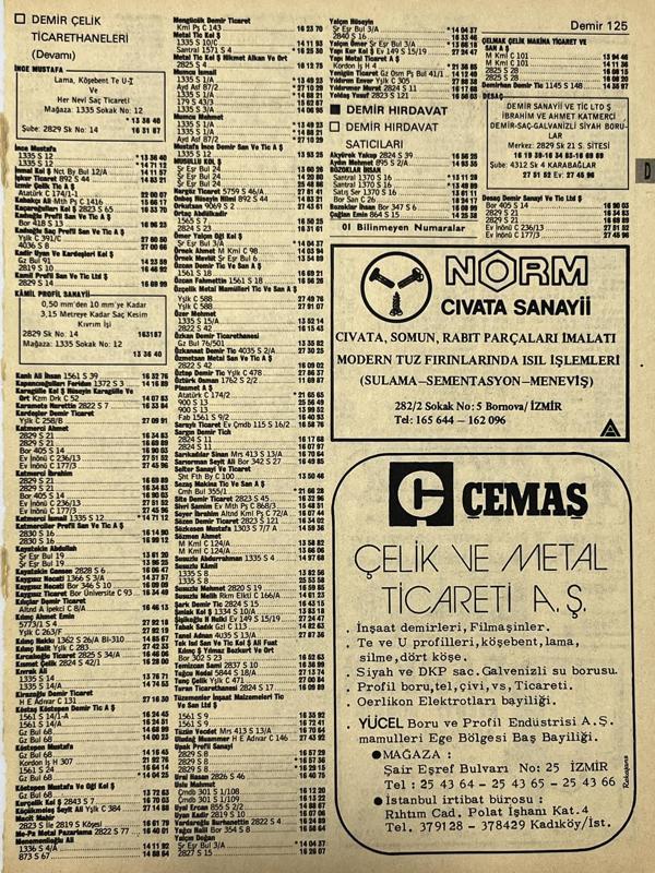 İzmir 1982-1983 Meslek Reklam İlanı Efemera S125 - Image 1