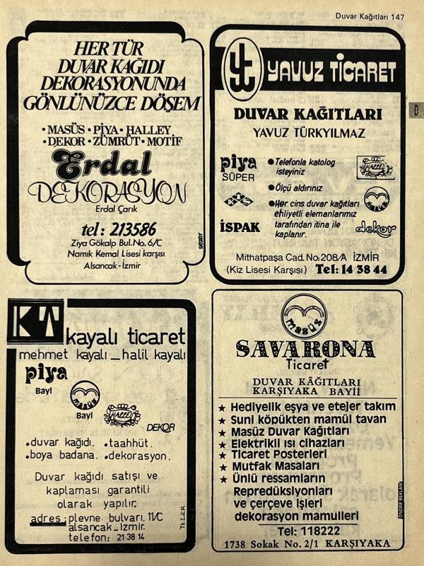 İzmir 1982-1983 Meslek Reklam İlanı Efemera S147 - Image 1