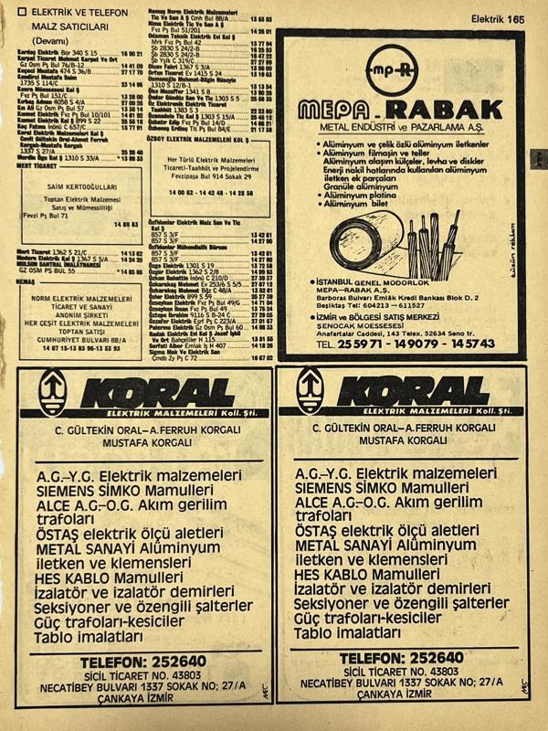 İzmir 1982-1983 Meslek Reklam İlanı Efemera S165 - Image 1
