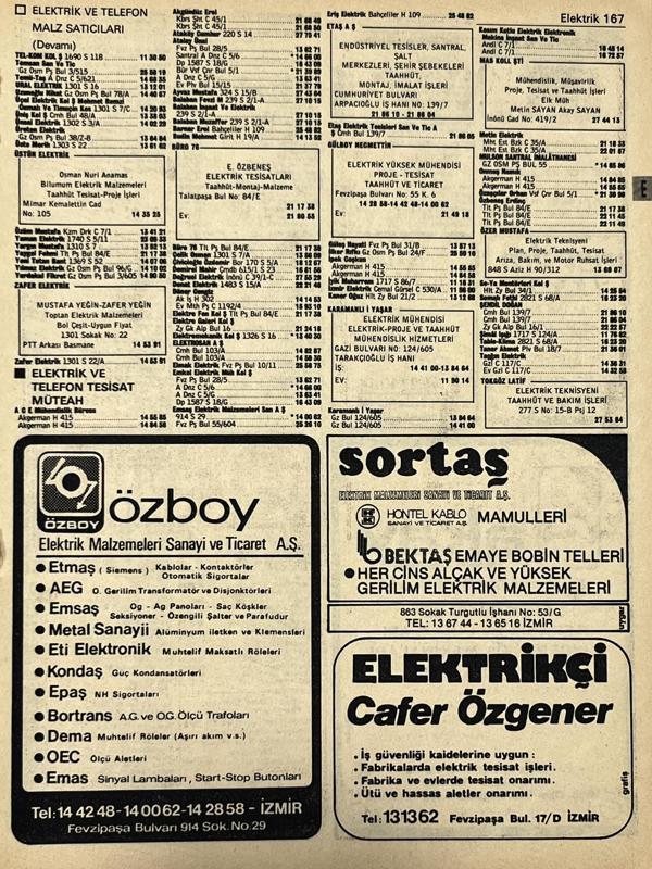 İzmir 1982-1983 Meslek Reklam İlanı Efemera S167 - Image 1