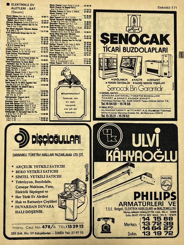 İzmir 1982-1983 Meslek Reklam İlanı Efemera S171 - Image 1