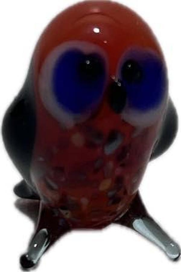 El Yapımı Mini Murano Cam Baykuş Biblo A159-02 - Image 1