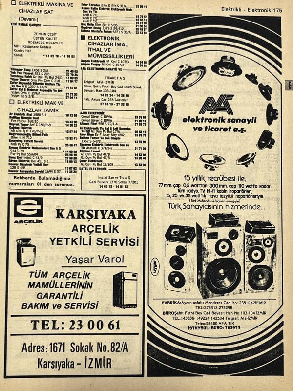 İzmir 1982-1983 Meslek Reklam İlanı Efemera S175 - Image 1