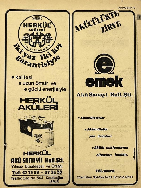 İzmir 1982-1983 Meslek Reklam İlanı Efemera S19 - Image 1