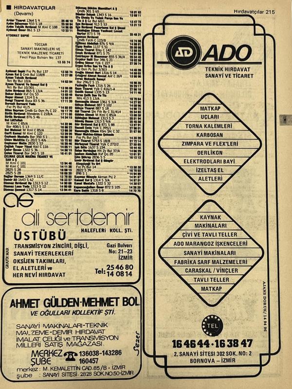 İzmir 1982-1983 Meslek Reklam İlanı Efemera S215 - Image 1