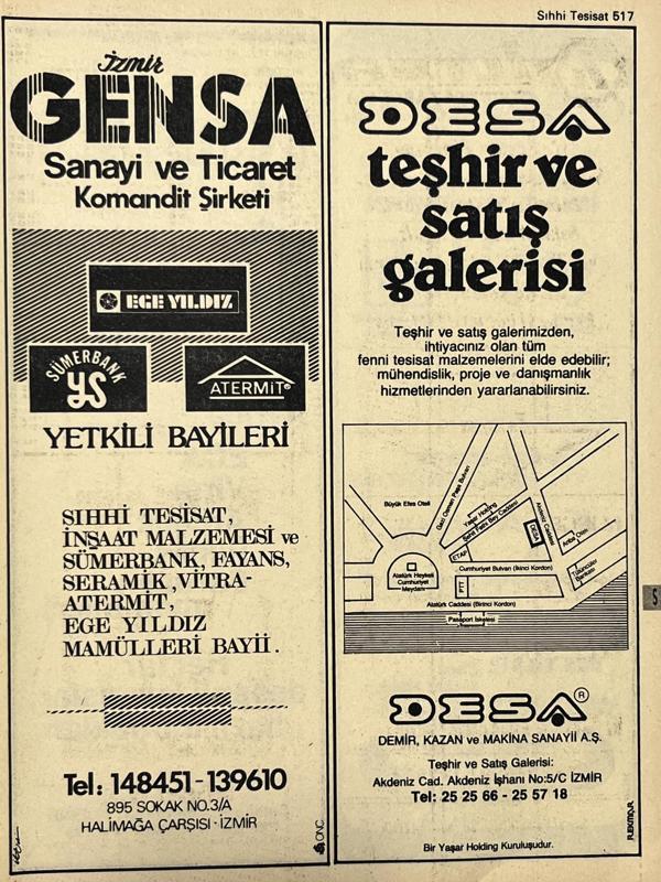 İzmir 1982-1983 Meslek Reklam İlanı Efemera S517 - Image 1