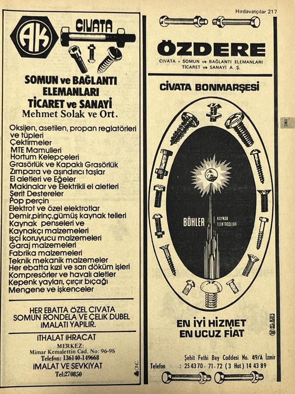 İzmir 1982-1983 Meslek Reklam İlanı Efemera S217 - Image 1