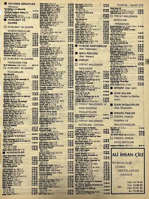 İzmir 1982-1983 Meslek Reklam İlanı Efemera S219 - Image 1