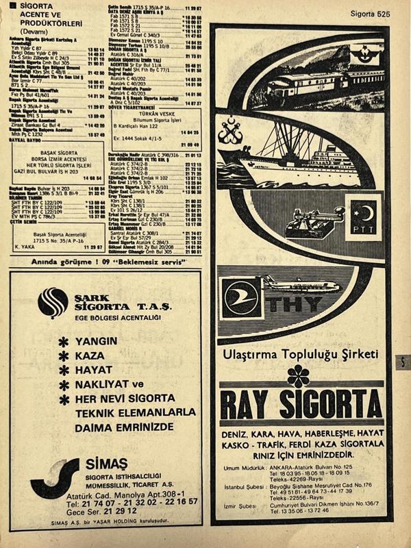 İzmir 1982-1983 Meslek Reklam İlanı Efemera S525 - Image 1