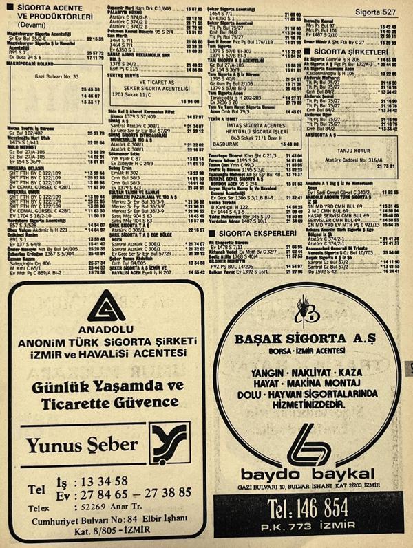 İzmir 1982-1983 Meslek Reklam İlanı Efemera S527 - Image 1