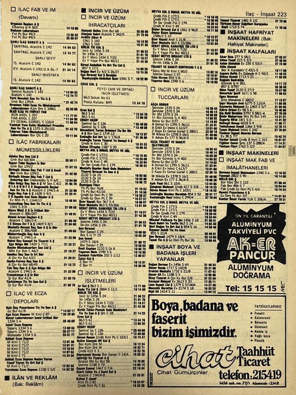 İzmir 1982-1983 Meslek Reklam İlanı Efemera S223 - Image 1