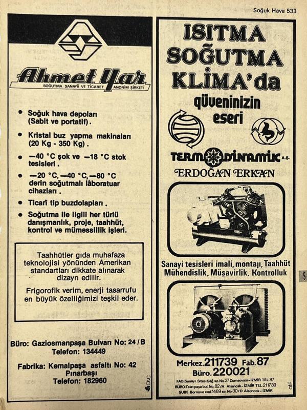 İzmir 1982-1983 Meslek Reklam İlanı Efemera S533 - Image 1