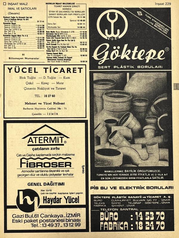 İzmir 1982-1983 Meslek Reklam İlanı Efemera S229 - Image 1