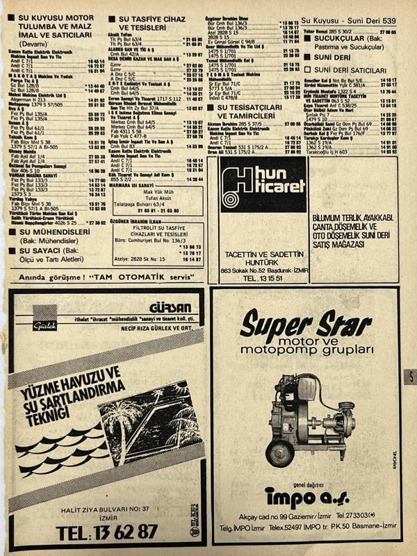 İzmir 1982-1983 Meslek Reklam İlanı Efemera S539 - Image 1