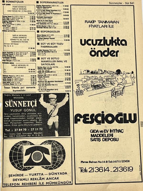 İzmir 1982-1983 Meslek Reklam İlanı Efemera S541 - Image 1