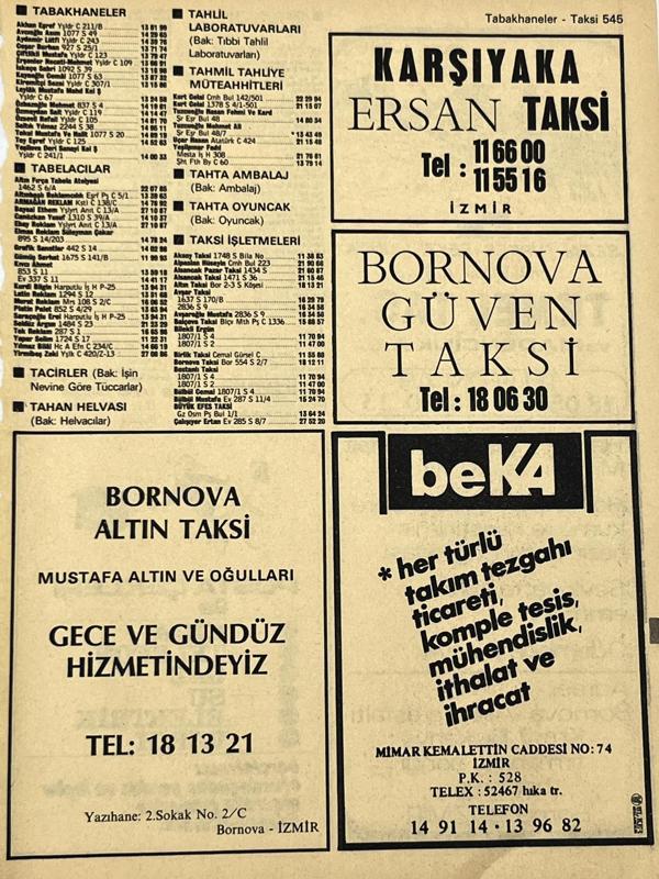 İzmir 1982-1983 Meslek Reklam İlanı Efemera S545 - Image 1