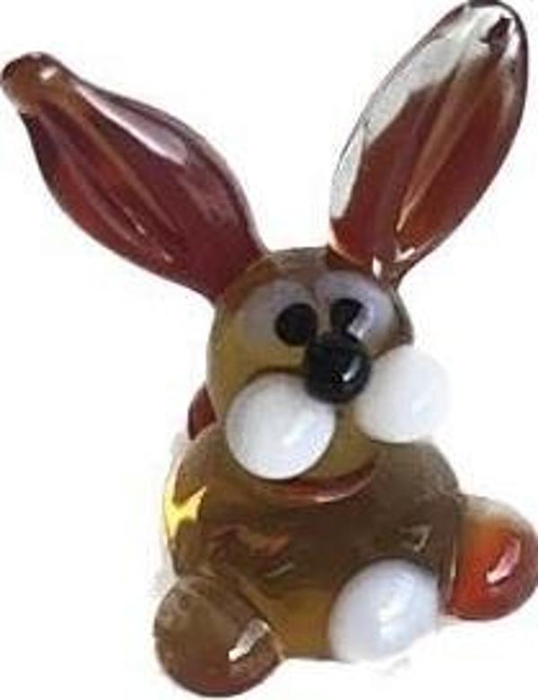 El Yapımı Mini Murano Cam Tavşan Biblo A126-02 - Image 1