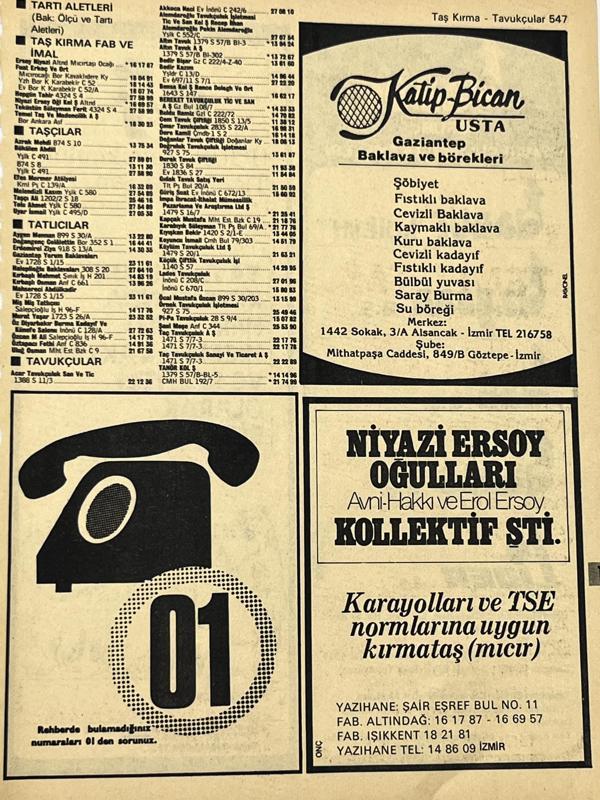 İzmir 1982-1983 Meslek Reklam İlanı Efemera S547 - Image 1