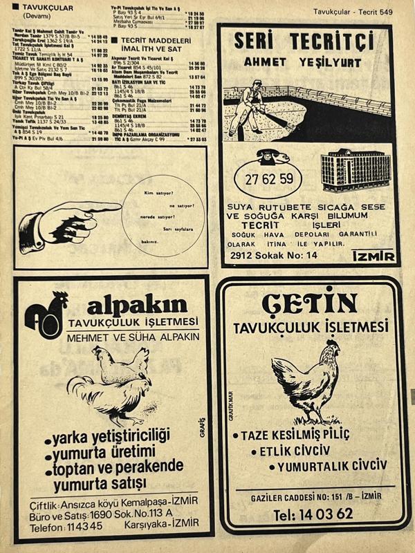 İzmir 1982-1983 Meslek Reklam İlanı Efemera S549 - Image 1