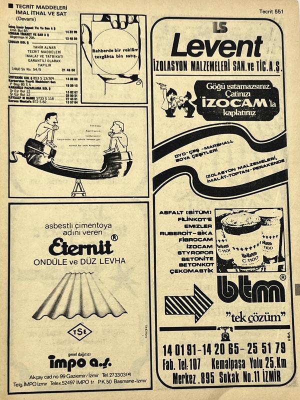 İzmir 1982-1983 Meslek Reklam İlanı Efemera S551 - Image 1