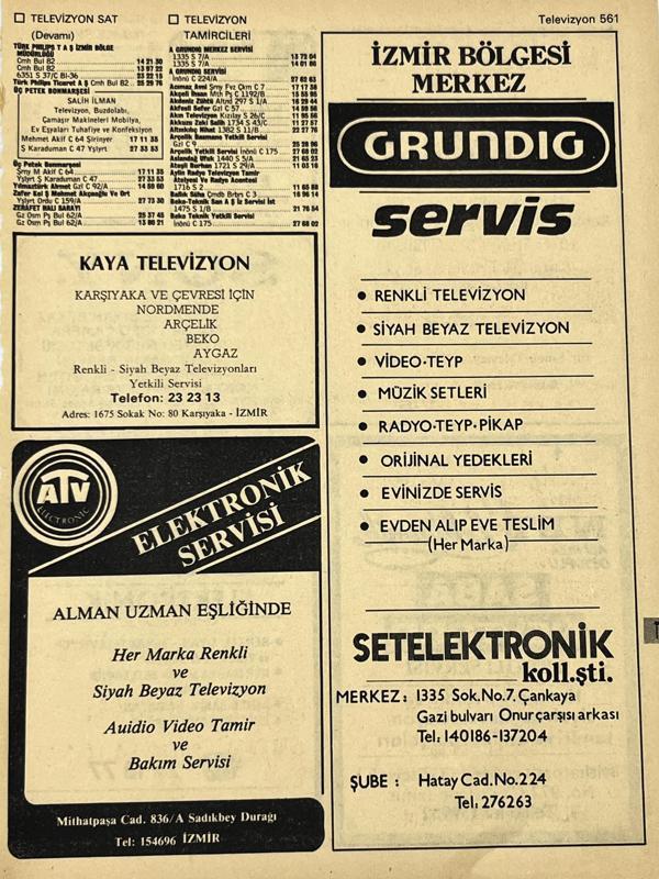 İzmir 1982-1983 Meslek Reklam İlanı Efemera S561 - Image 1