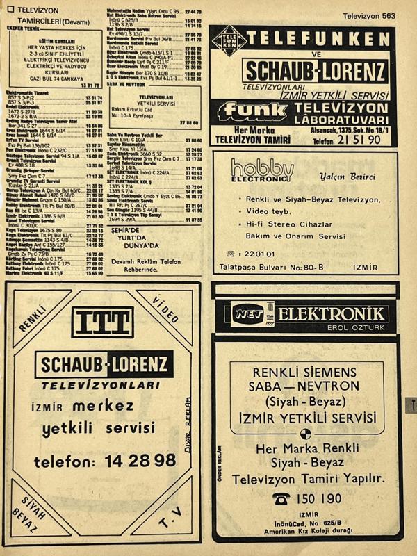 İzmir 1982-1983 Meslek Reklam İlanı Efemera S563 - Image 1