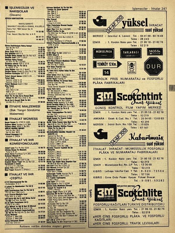 İzmir 1982-1983 Meslek Reklam İlanı Efemera S247 - Image 1