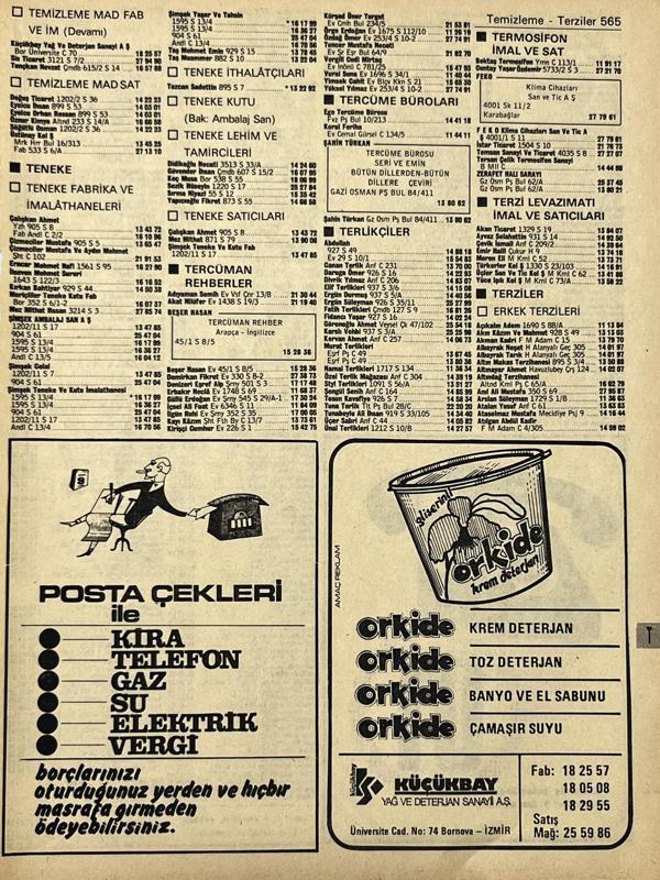 İzmir 1982-1983 Meslek Reklam İlanı Efemera S565 - Image 1