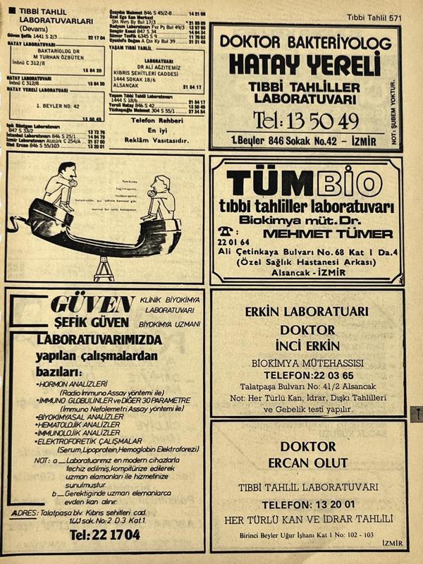 İzmir 1982-1983 Meslek Reklam İlanı Efemera S571 - Image 1