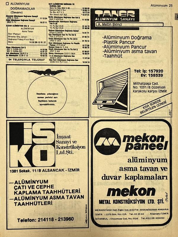 İzmir 1982-1983 Meslek Reklam İlanı Efemera S25 - Image 1