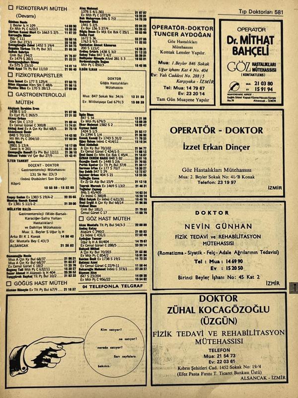 İzmir 1982-1983 Meslek Reklam İlanı Efemera S581 - Image 1