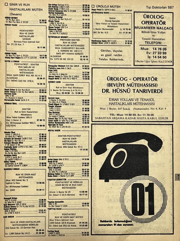 İzmir 1982-1983 Meslek Reklam İlanı Efemera S587 - Image 1