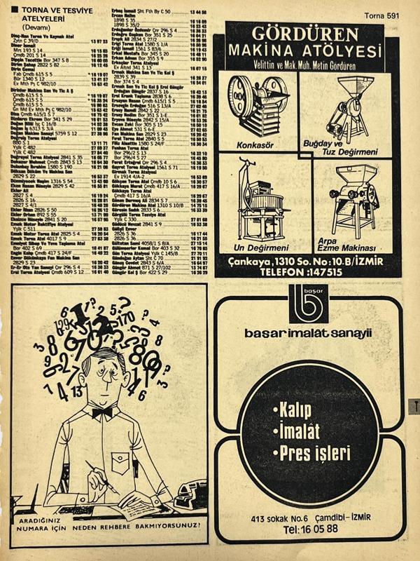 İzmir 1982-1983 Meslek Reklam İlanı Efemera S591 - Image 1