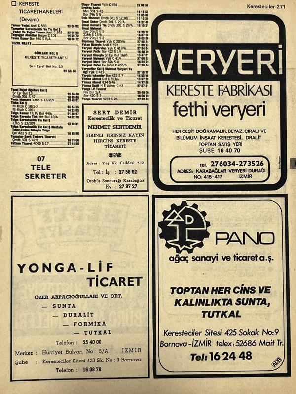 İzmir 1982-1983 Meslek Reklam İlanı Efemera S271 - Image 1