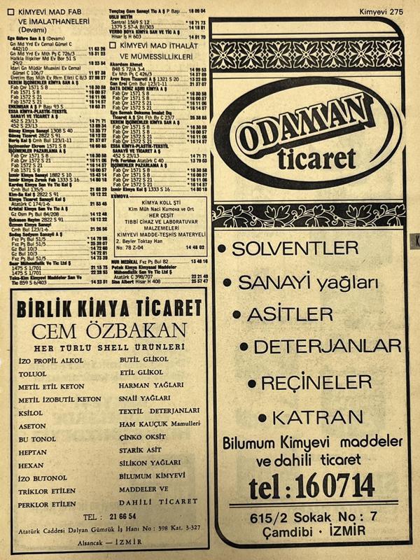 İzmir 1982-1983 Meslek Reklam İlanı Efemera S275 - Image 1