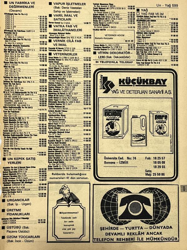 İzmir 1982-1983 Meslek Reklam İlanı Efemera S599 - Image 1