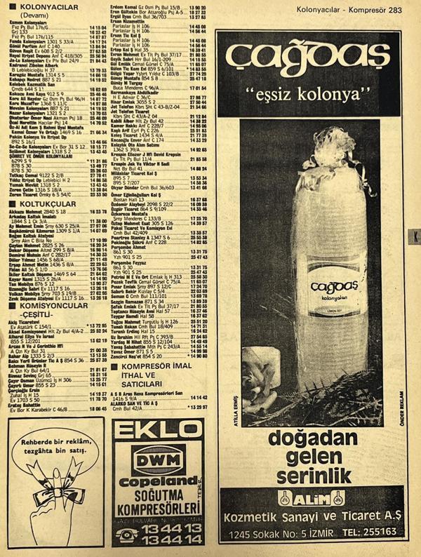 İzmir 1982-1983 Meslek Reklam İlanı Efemera S283 - Image 1