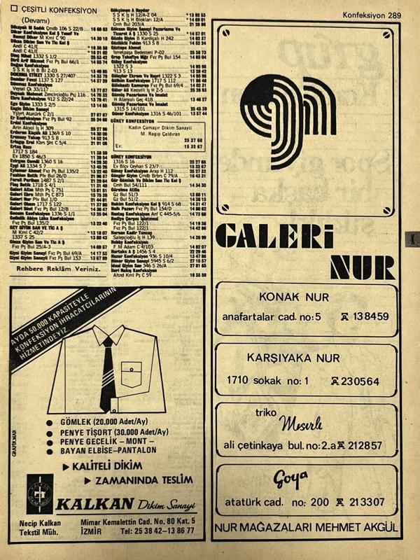 İzmir 1982-1983 Meslek Reklam İlanı Efemera S289 - Image 1