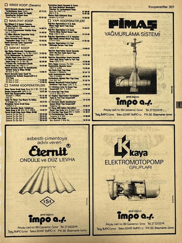 İzmir 1982-1983 Meslek Reklam İlanı Efemera S301 - Image 1