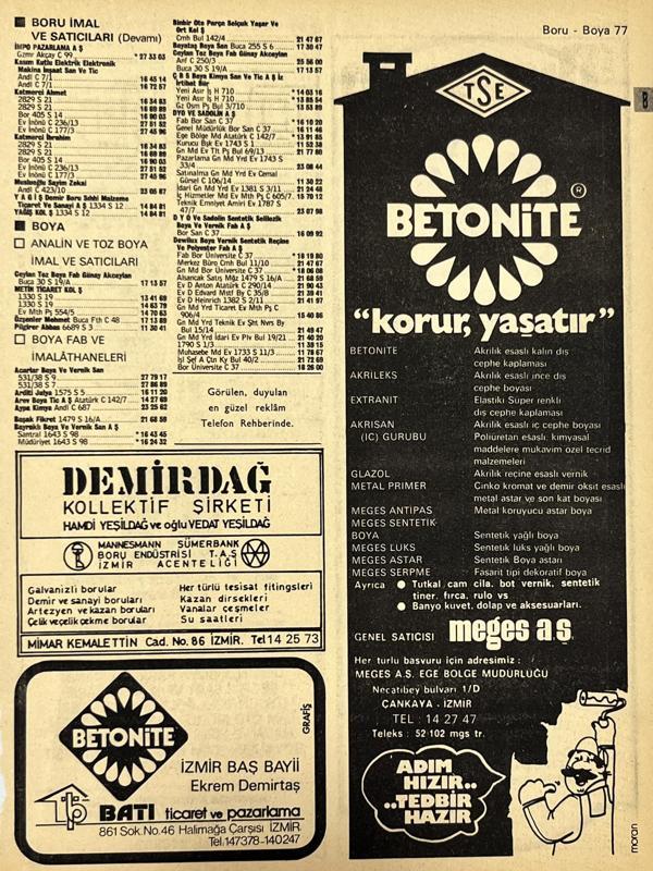 İzmir 1982-1983 Meslek Reklam İlanı Efemera S77 - Image 1