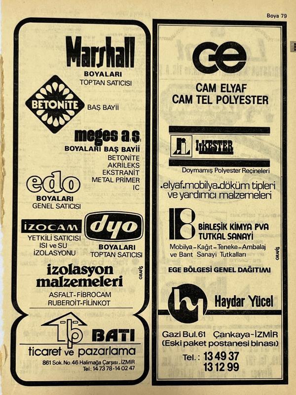İzmir 1982-1983 Meslek Reklam İlanı Efemera S79 - Image 1