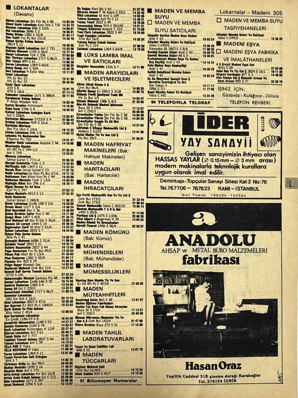İzmir 1982-1983 Meslek Reklam İlanı Efemera S305 - Image 1