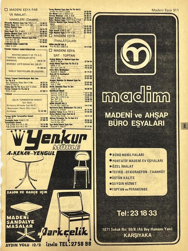 İzmir 1982-1983 Meslek Reklam İlanı Efemera S311 - Image 1
