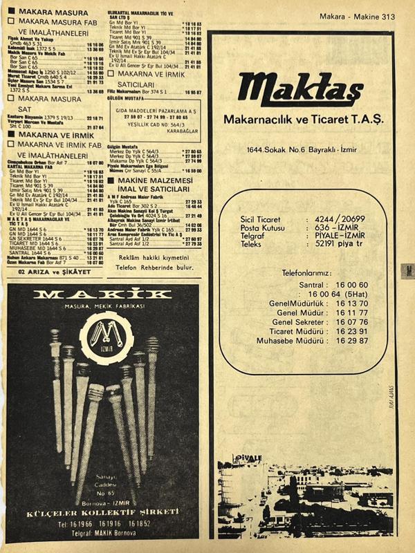İzmir 1982-1983 Meslek Reklam İlanı Efemera S313 - Image 1