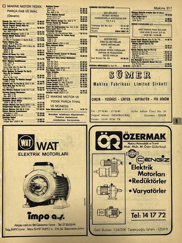 İzmir 1982-1983 Meslek Reklam İlanı Efemera S317 - Image 1