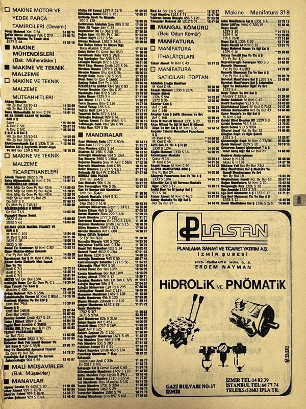 İzmir 1982-1983 Meslek Reklam İlanı Efemera S319 - Image 1
