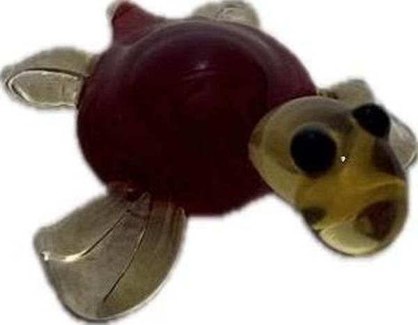 El Yapımı Mini Murano Cam Kaplumbağa Biblo A162-14 - Image 1