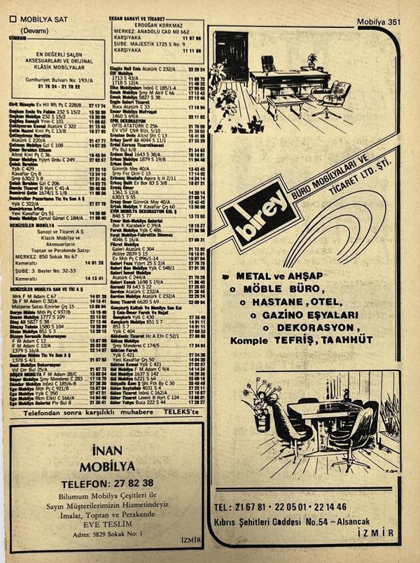İzmir 1982-1983 Meslek Reklam İlanı Efemera S351 - Image 1