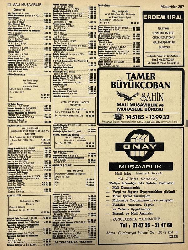 İzmir 1982-1983 Meslek Reklam İlanı Efemera S367 - Image 1